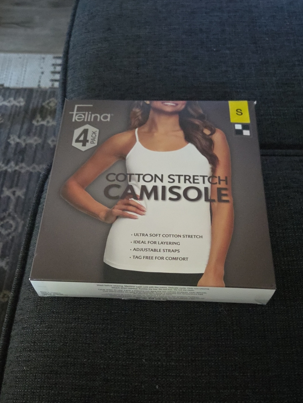Felina White Cotton Stretch Camisole 4-Pack - Women's Layering Tank